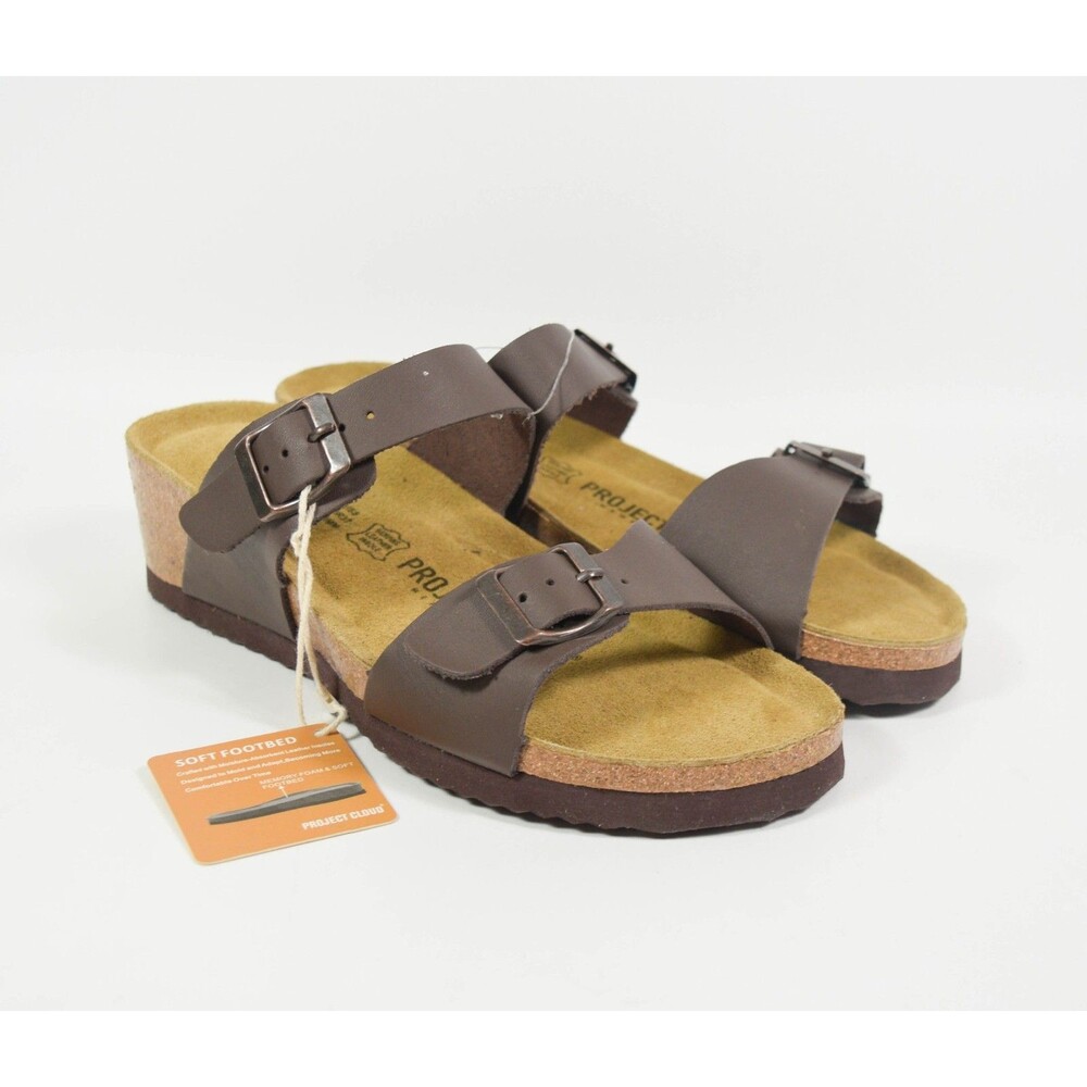 Nwt Project Cloud Memory Foam Leather Wedge Doubl… - image 1